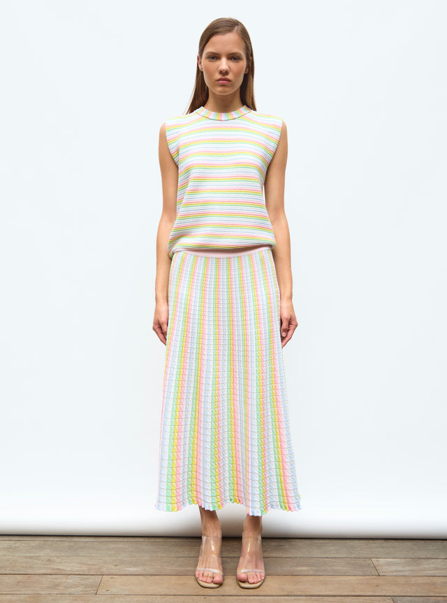 fluid skirt in an origami knit  - Image principale
