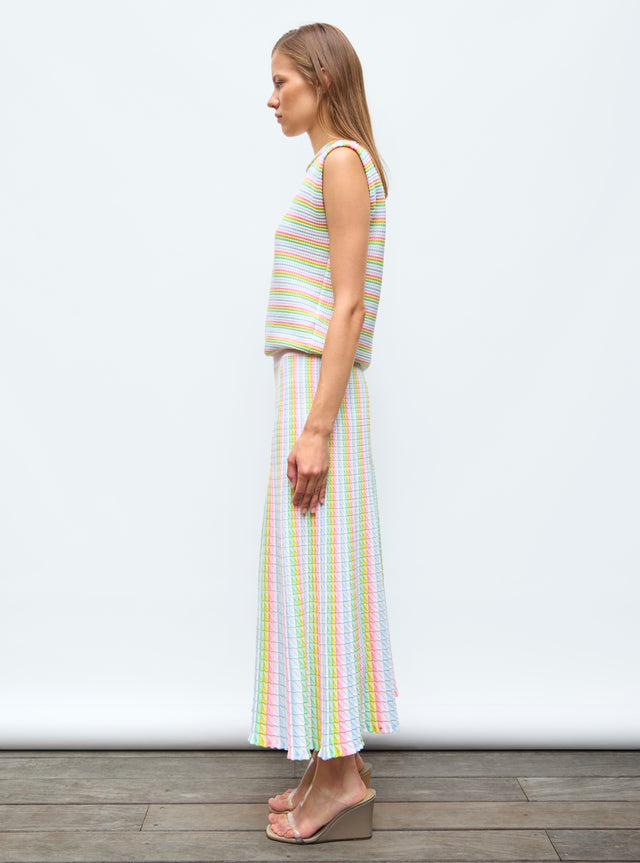 fluid skirt in an origami knit  - Image principale