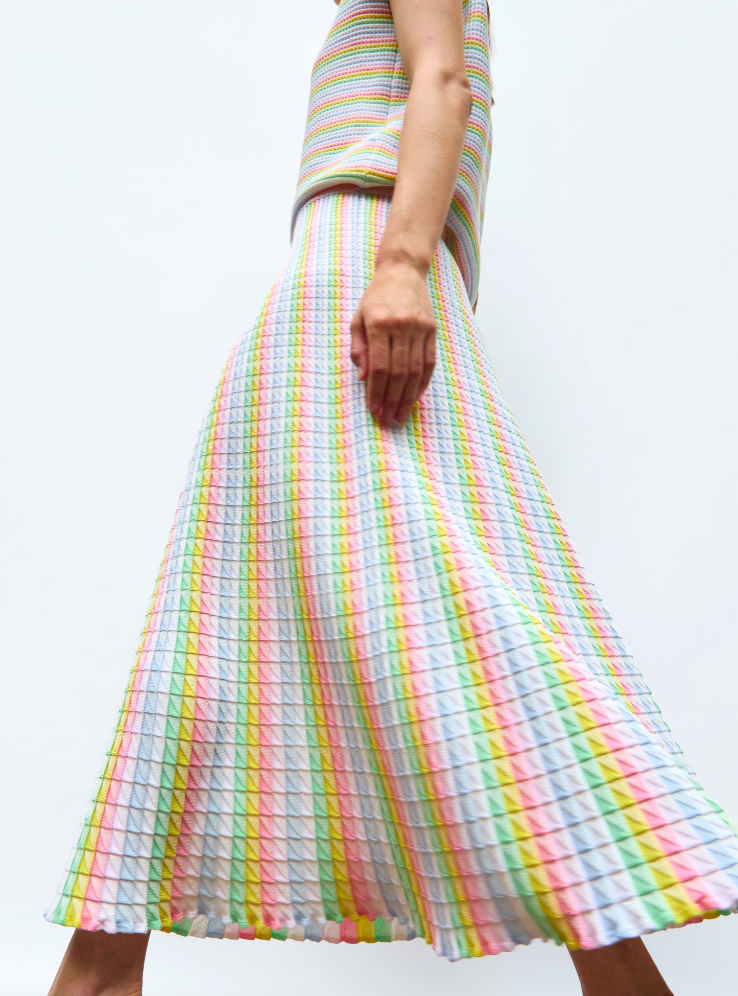 Jupe fluide maille origami Rainbow - Molli