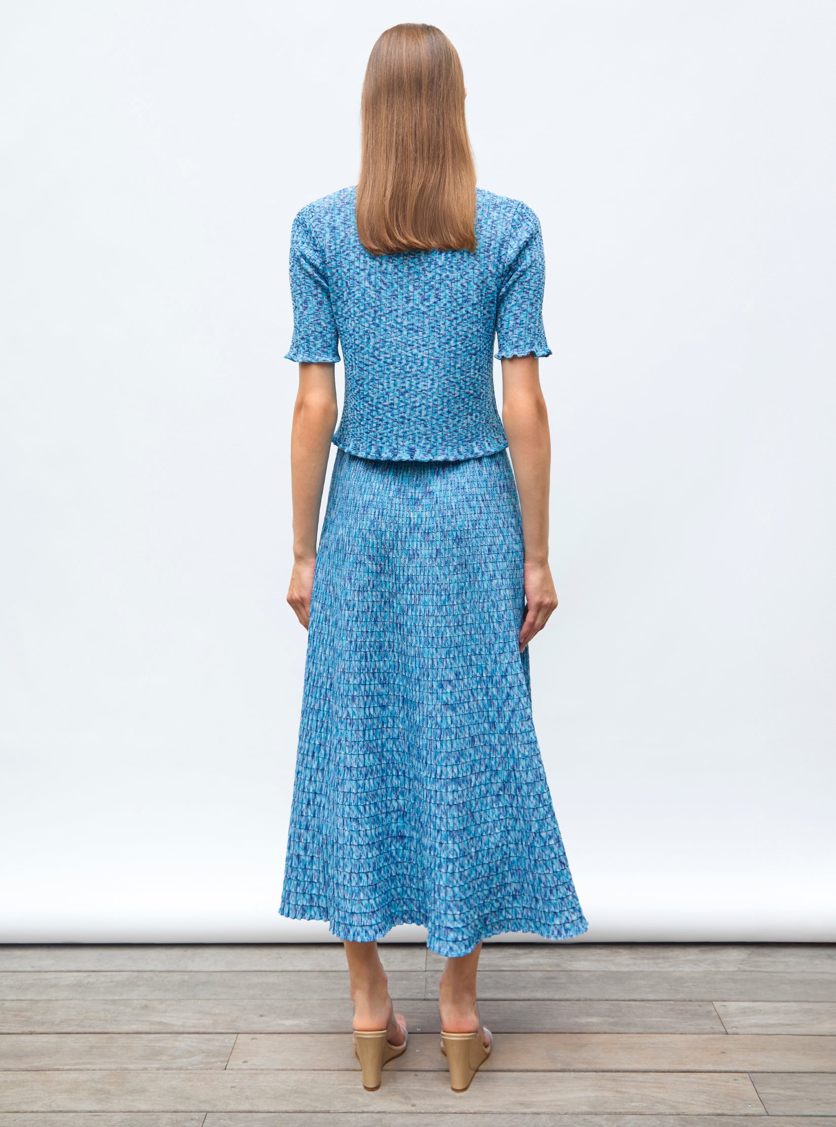 Jupe fluide maille origami Pool - Vêtement de luxe femme