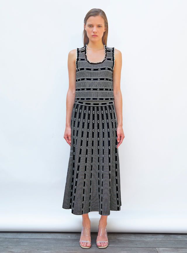 knit tank top with mini flowers - Image principale