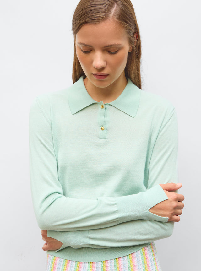 fine polo shirt in silky jersey - Image principale