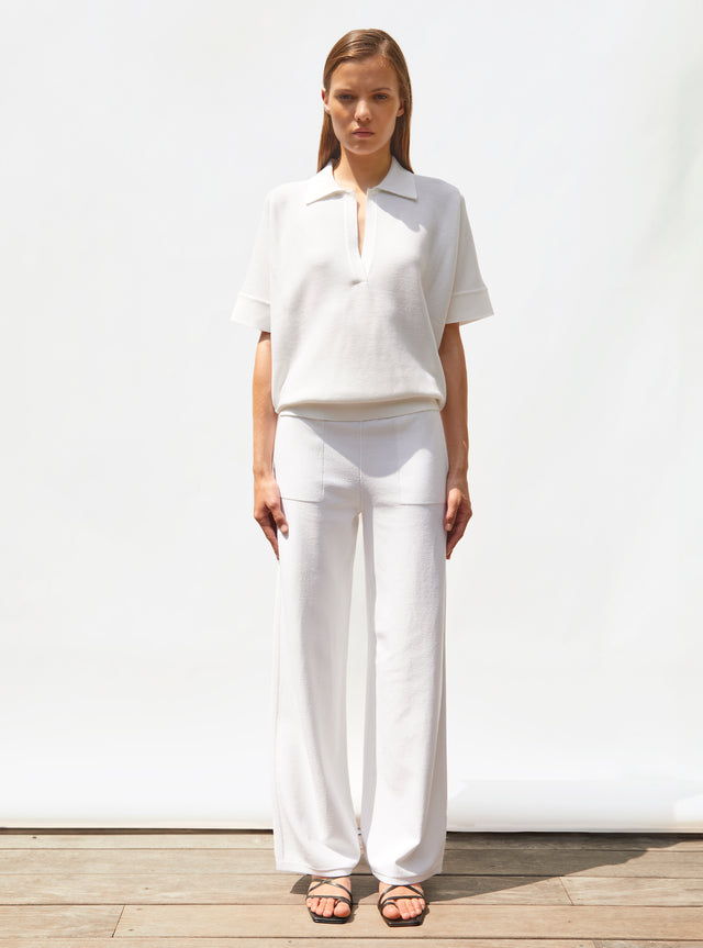 pantalon taille haute maille - Image principale