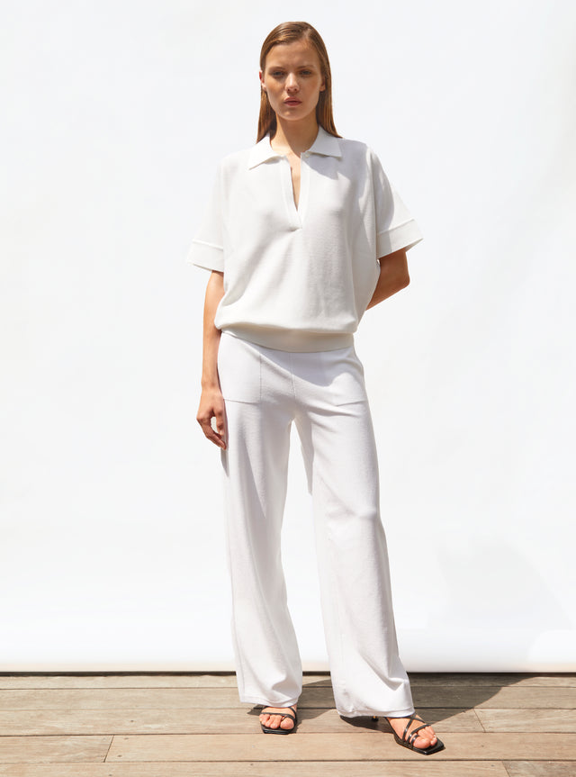 pantalon taille haute maille - Image principale