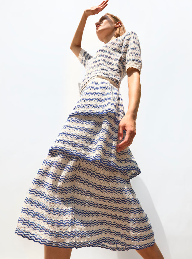 jupe maille pointelle à volants - Image principale