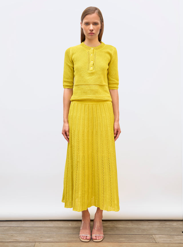 long skirt in guipure knit - Image principale