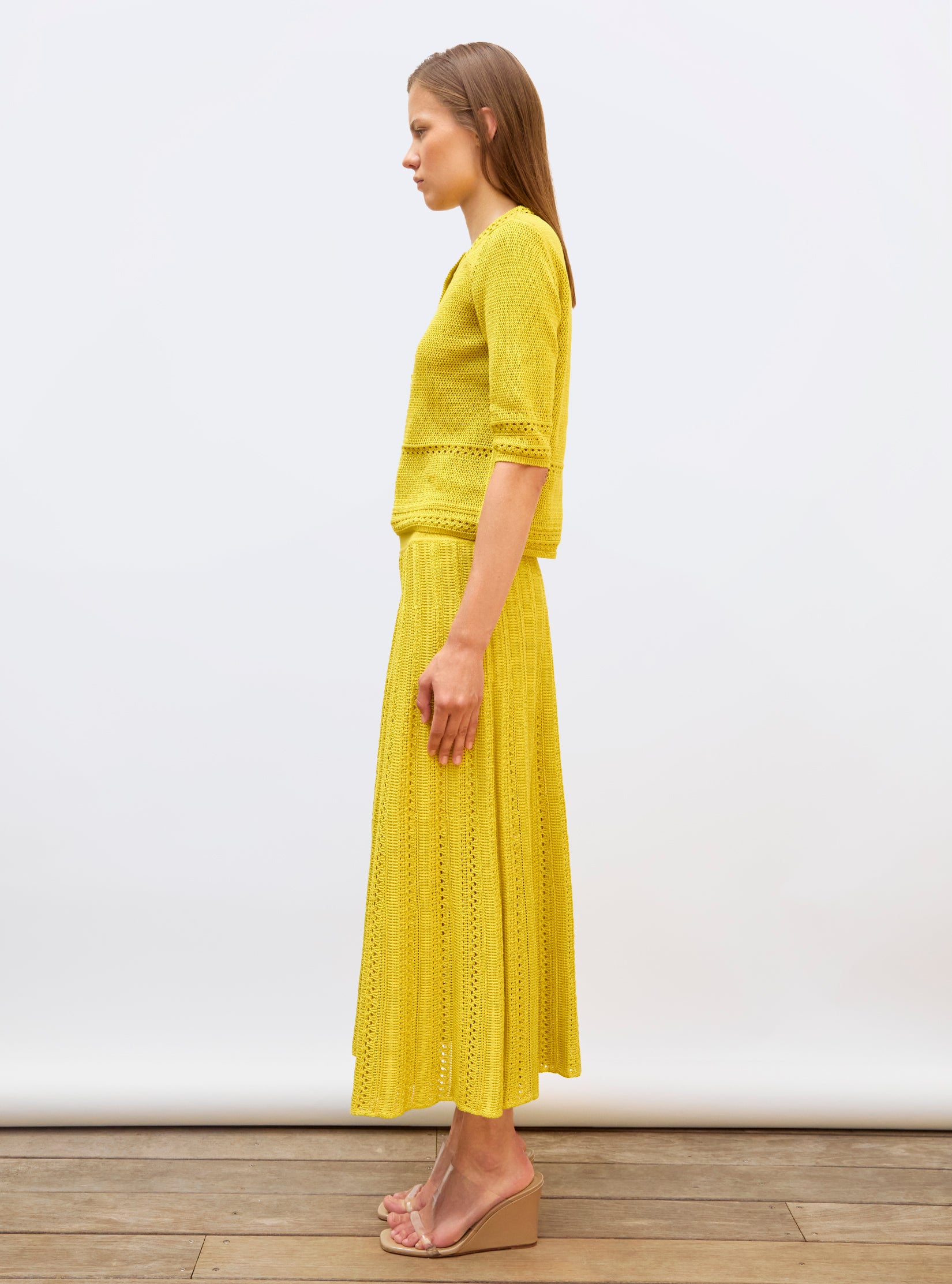Top délicat maille crochet Mimosa - Top de luxe