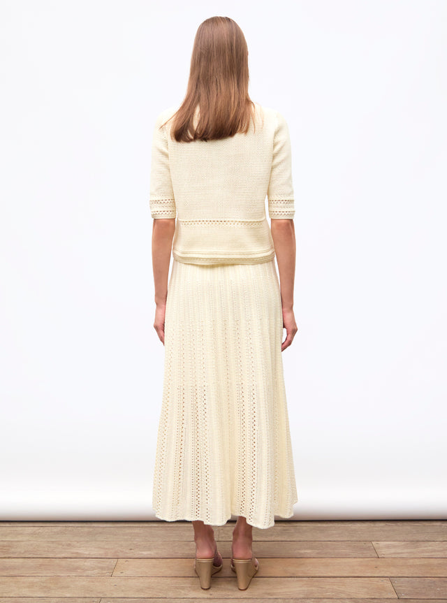 long skirt in guipure knit - Image principale