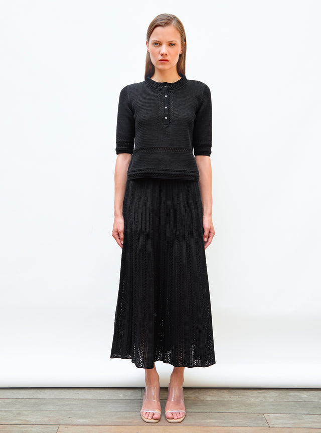 long guipure knit skirt - Image principale