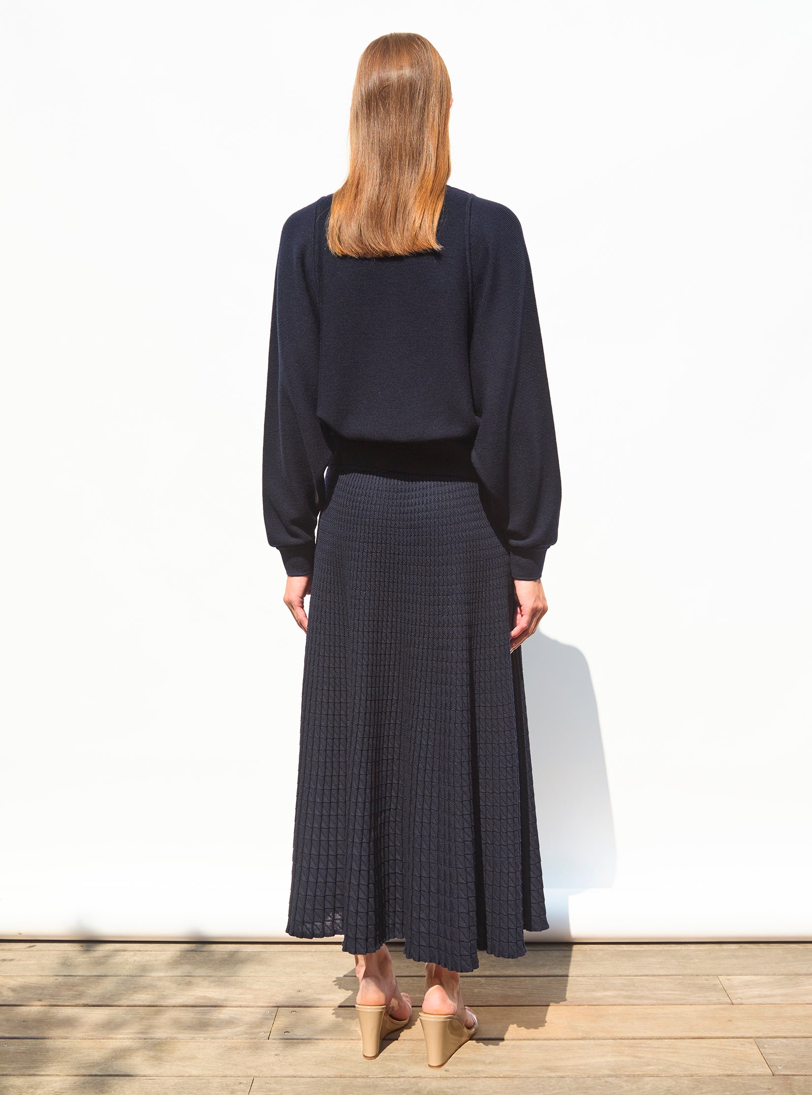 Jupe fluide maille origami Nuit - Molli