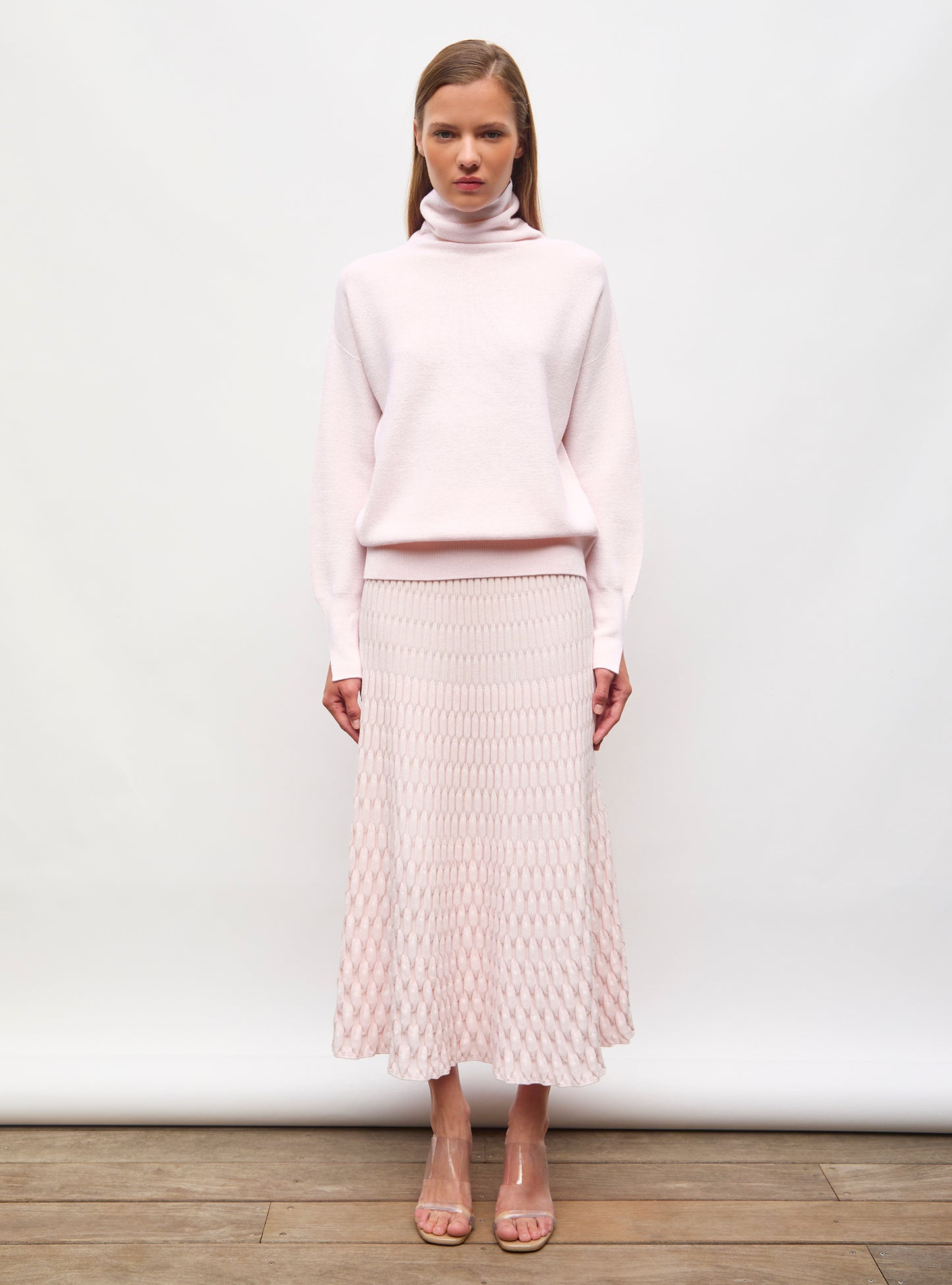 Jupe longue maille zellige - Vêtement en maille de luxe Molli