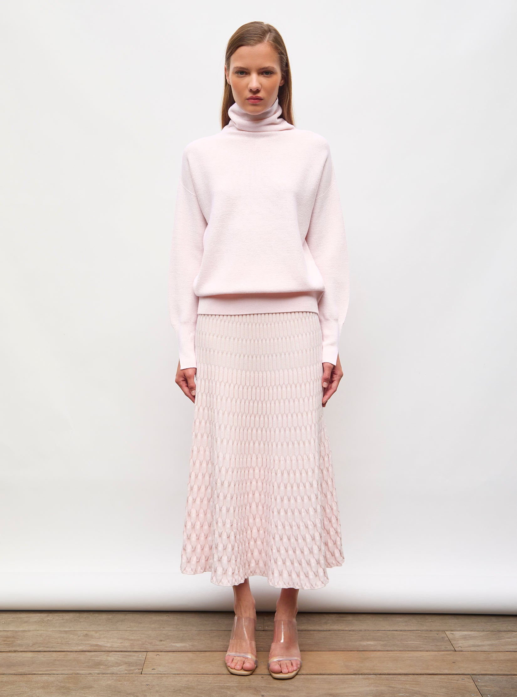 Jupe longue maille zellige - Vêtement en maille de luxe Molli