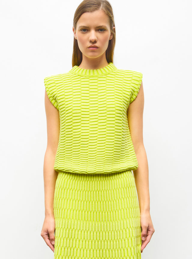 plain zellige knit top - Image principale