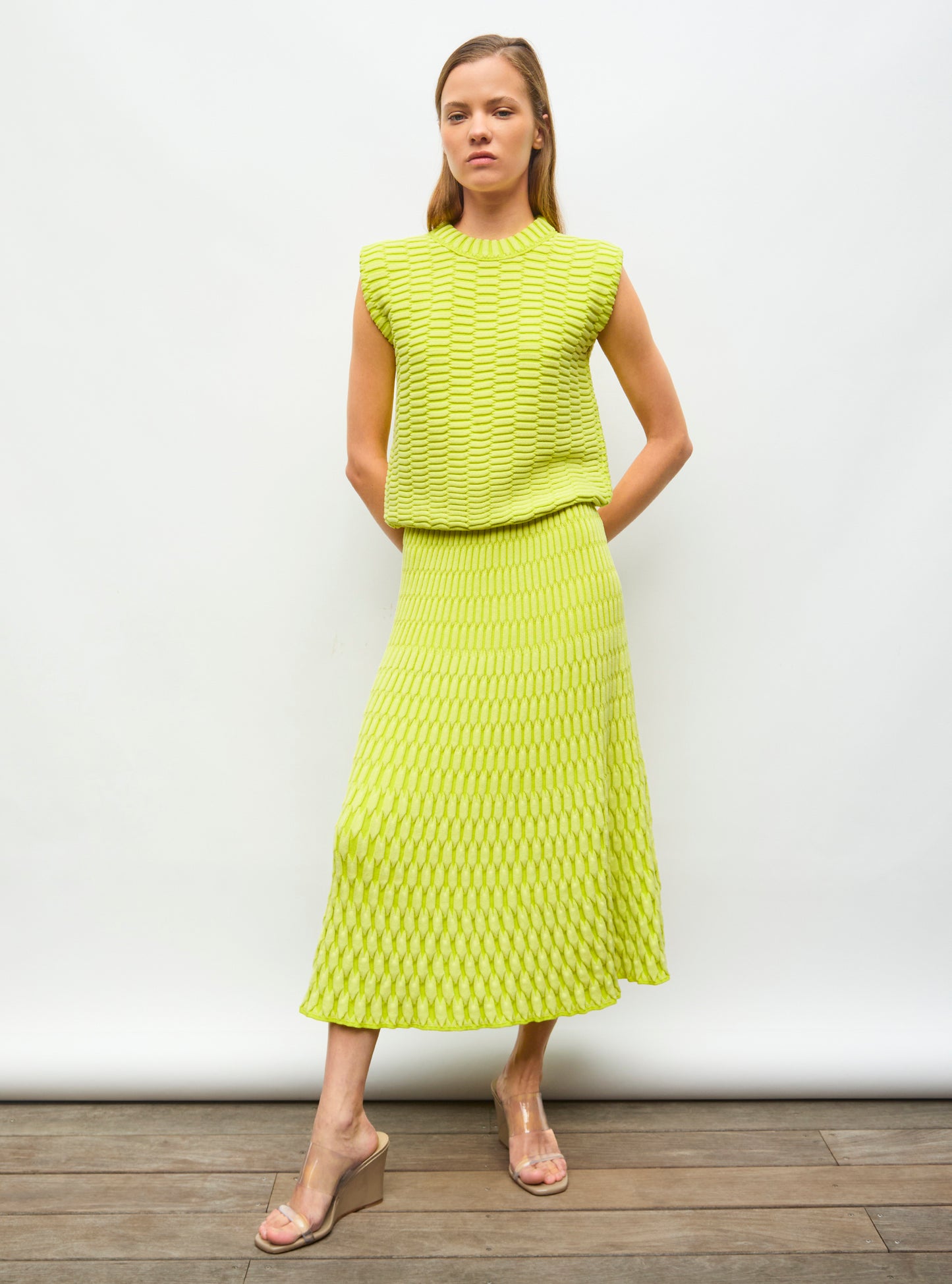 plain zellige knit skirt