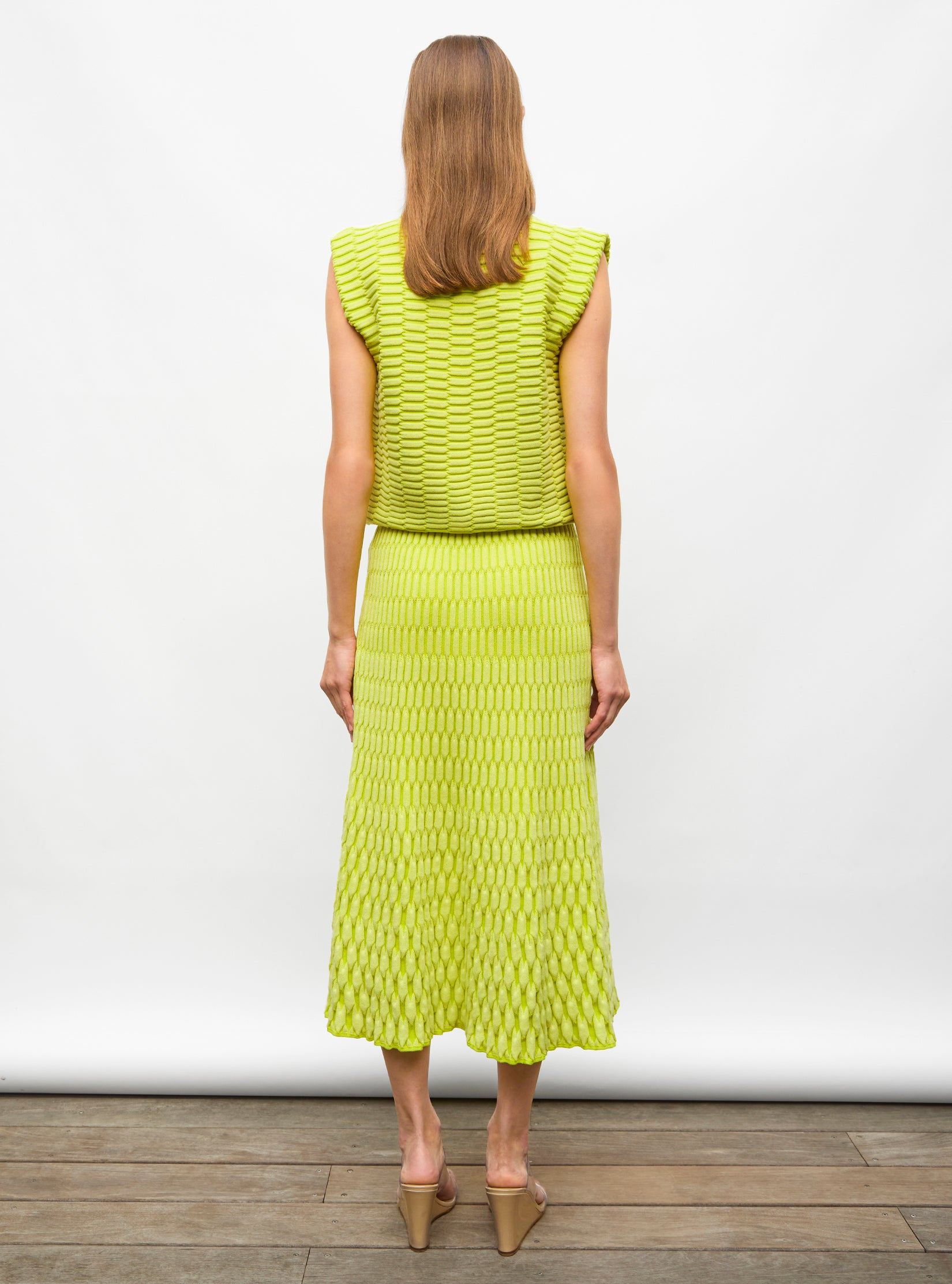 Top de luxe femme - Top maille zellige uni Limoncello