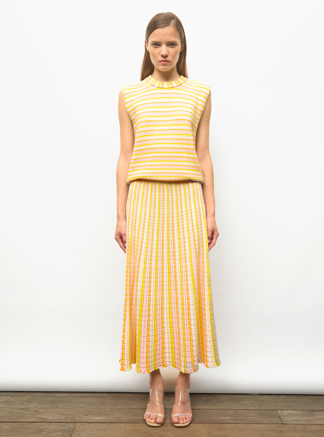 fluid skirt in an origami knit  - Image principale