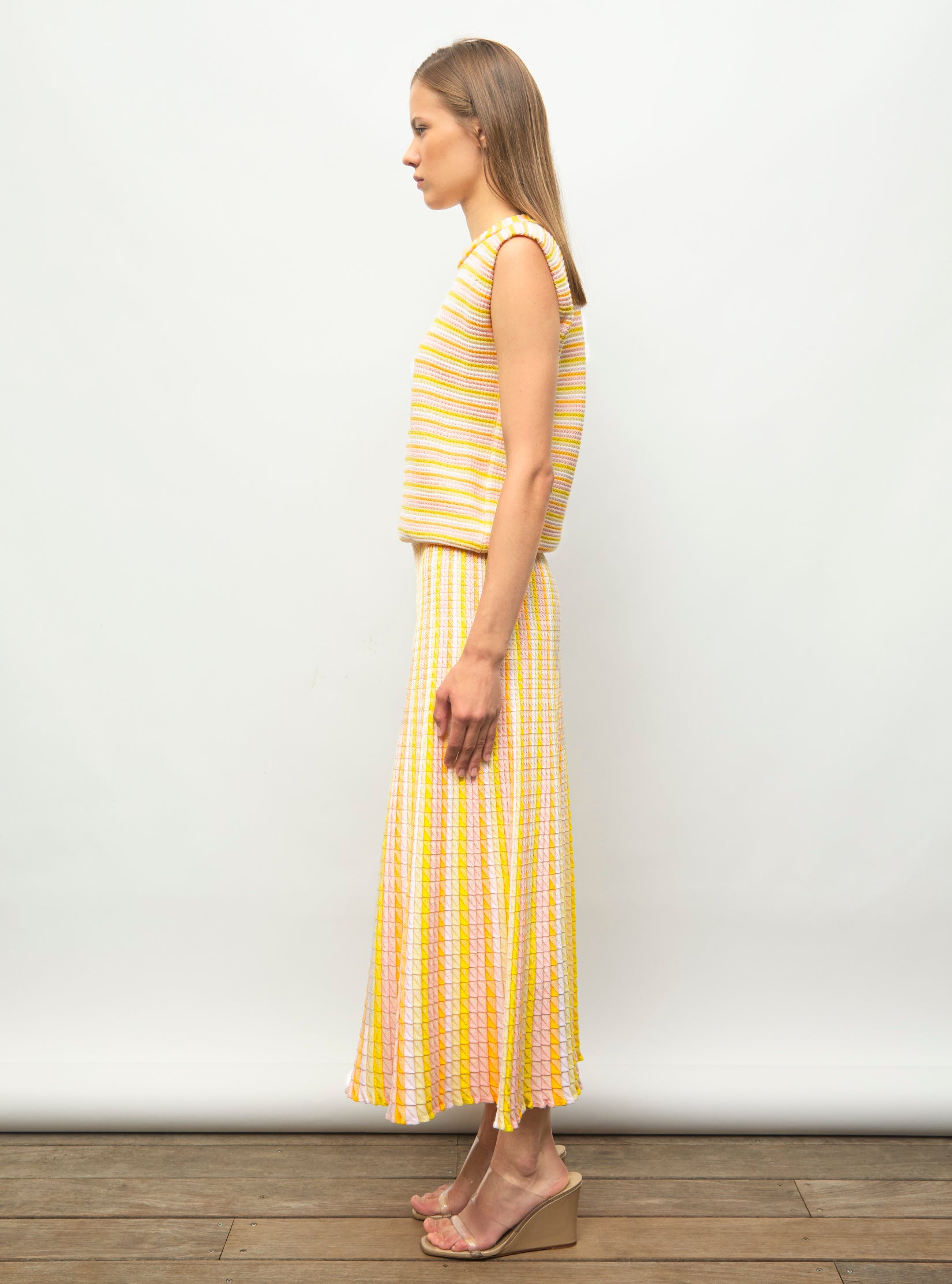 Top maille mini origami Melon-Multi - Top de luxe