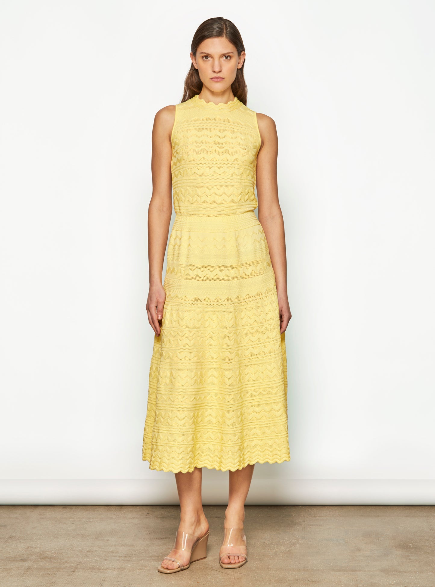 Robe longue maille croquet Blé - Vêtement en maille de luxe Molli