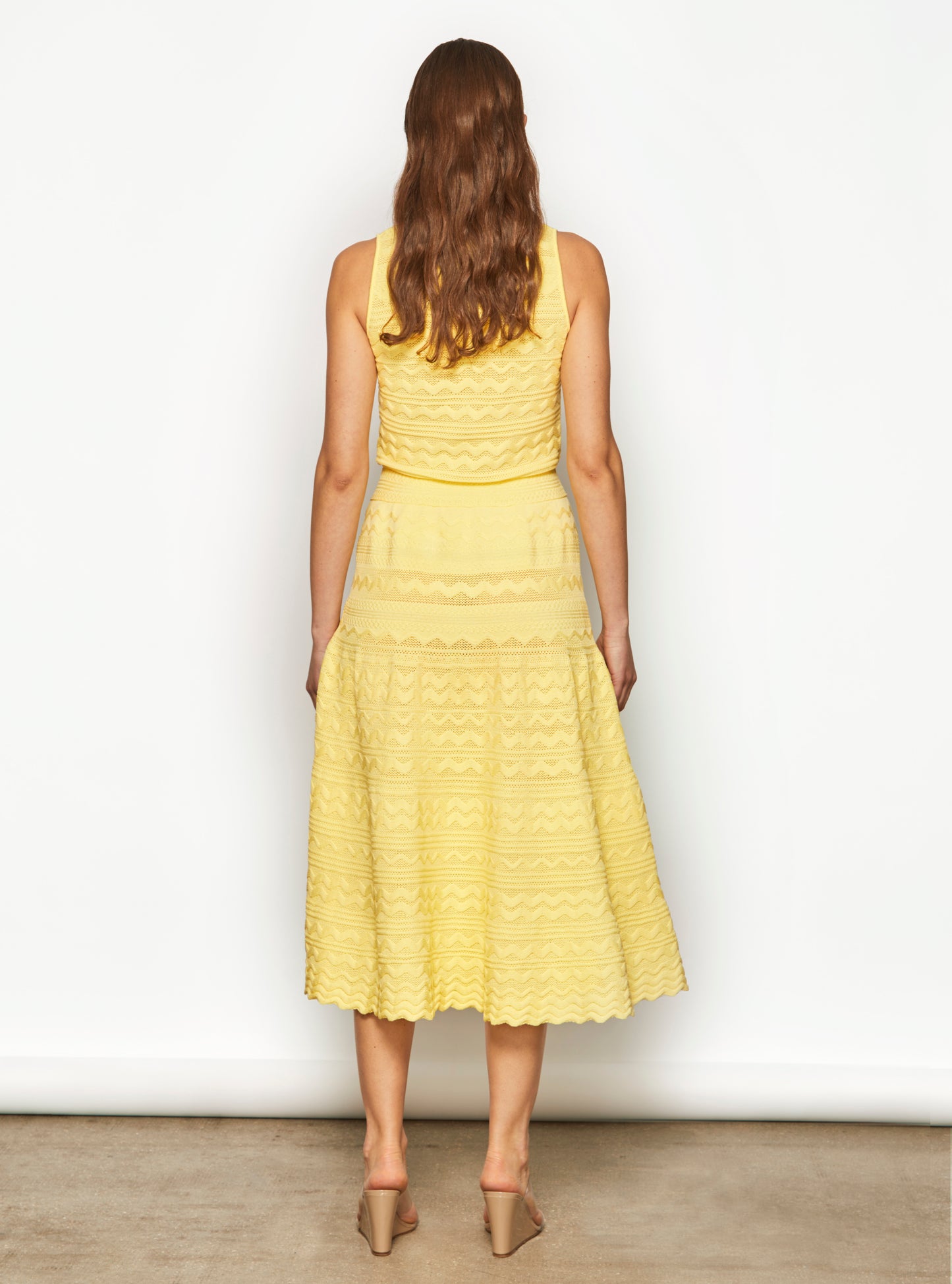 Robe en maille de luxe Molli - Robe longue maille croquet Blé