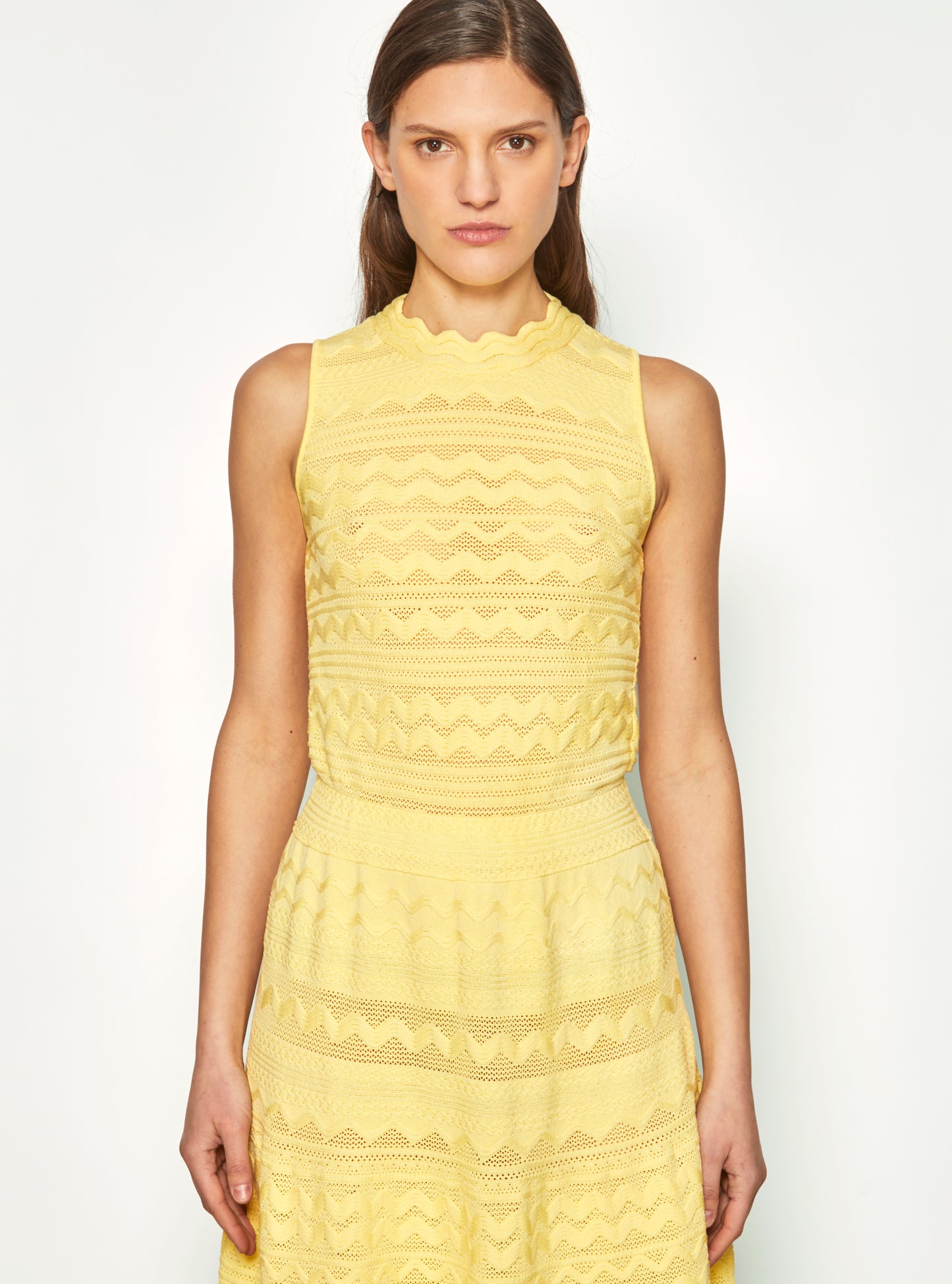 Robe longue maille croquet Blé - Vêtement de luxe femme