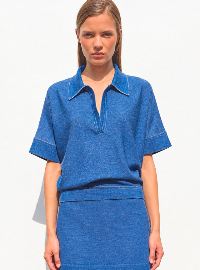 Wide top with polo shirt collar - Image principale
