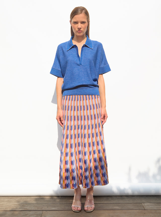 wide top with polo shirt collar - Image principale