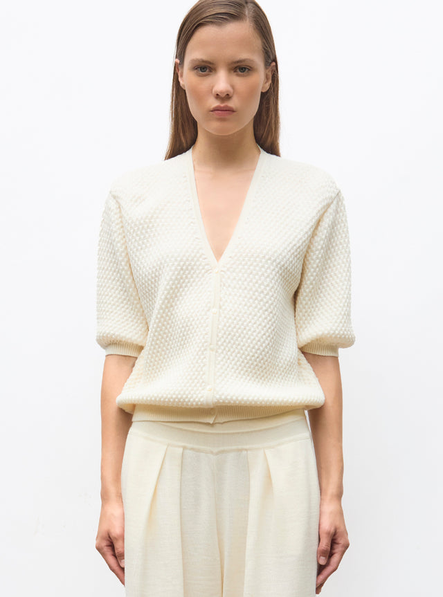 cardigan v maille cloquée - Image principale