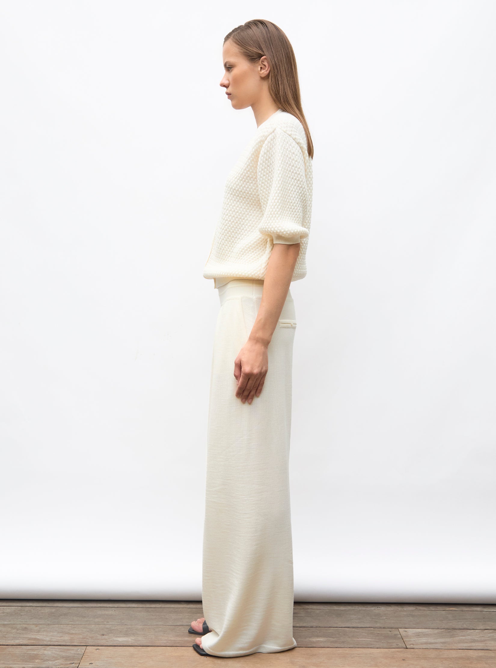 Cardigan v maille cloquée Naturel - Cardigan de luxe