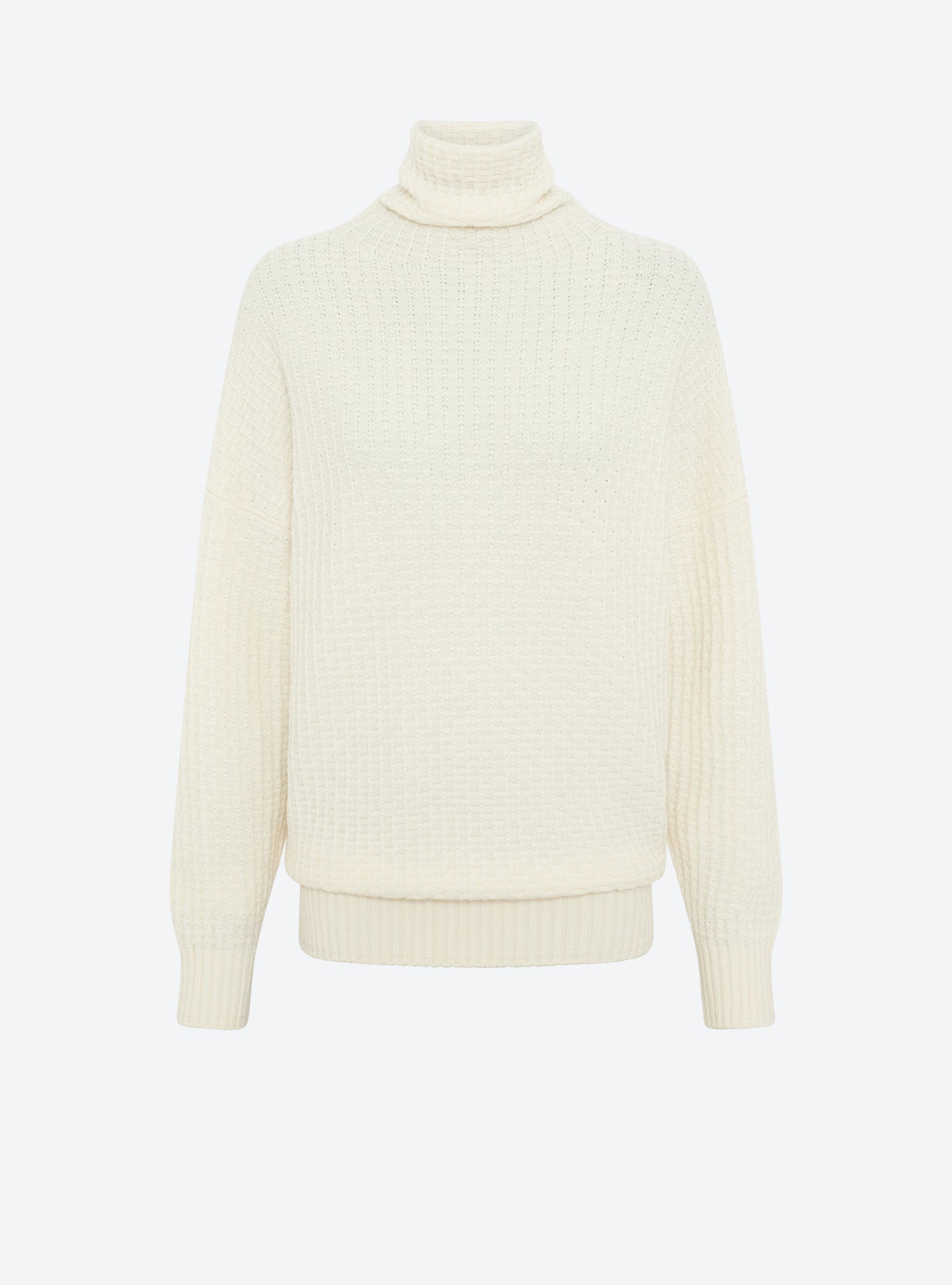 Pull en maille de luxe Molli - pull ample maille gaufrée ecru