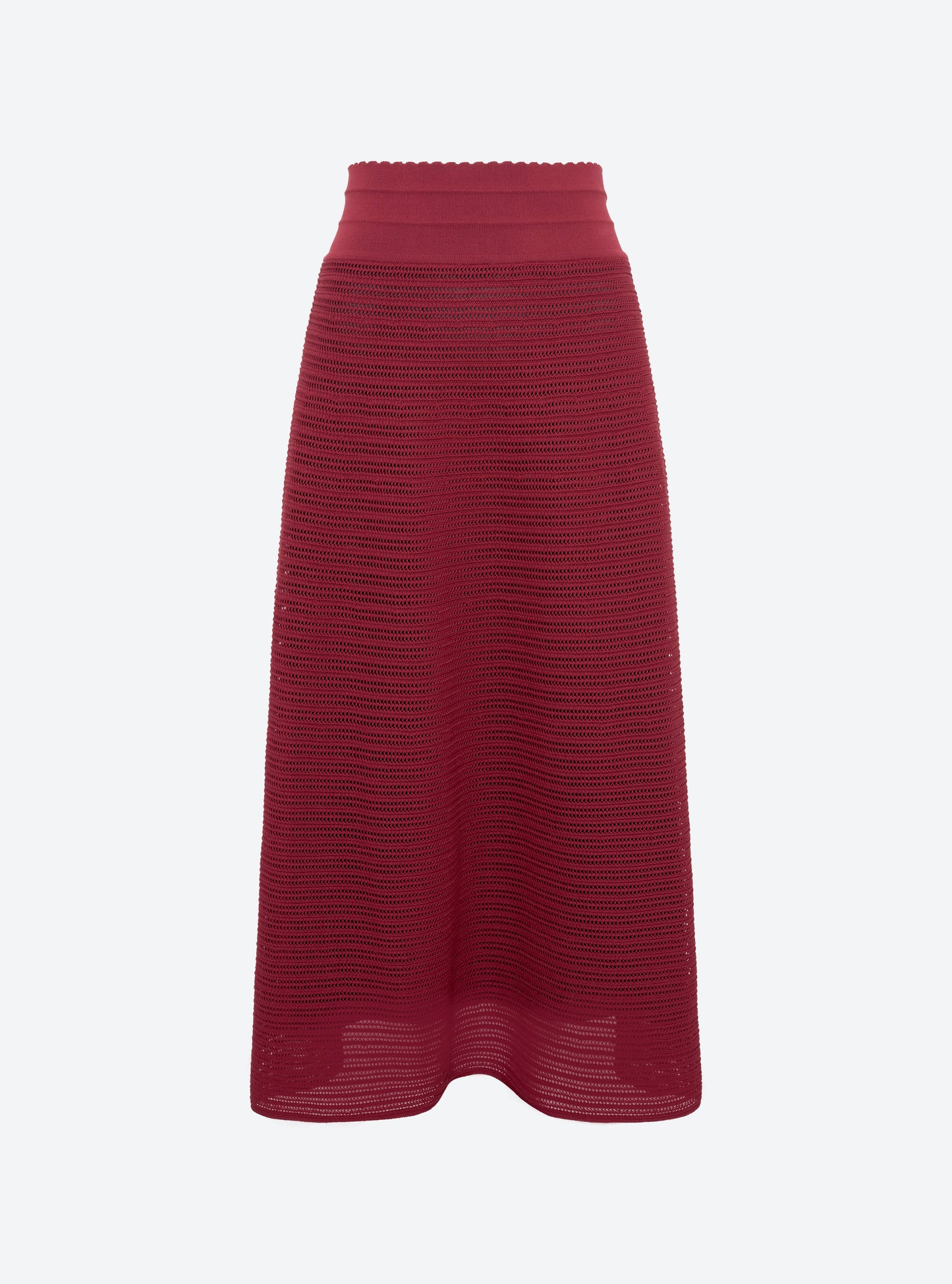 Jupe longue maille pointelle rouge brûlé - Molli_packshot