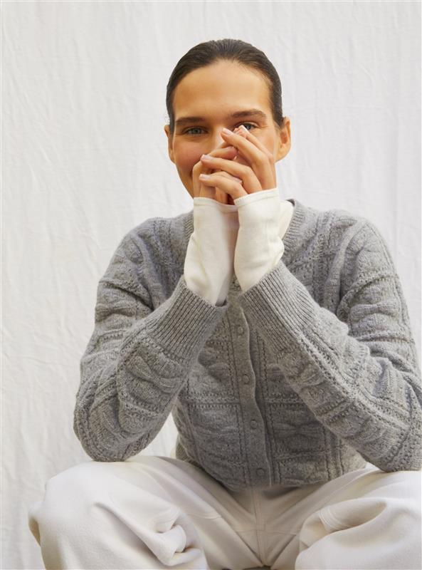 cardigan doux maille trèfle - Image principale