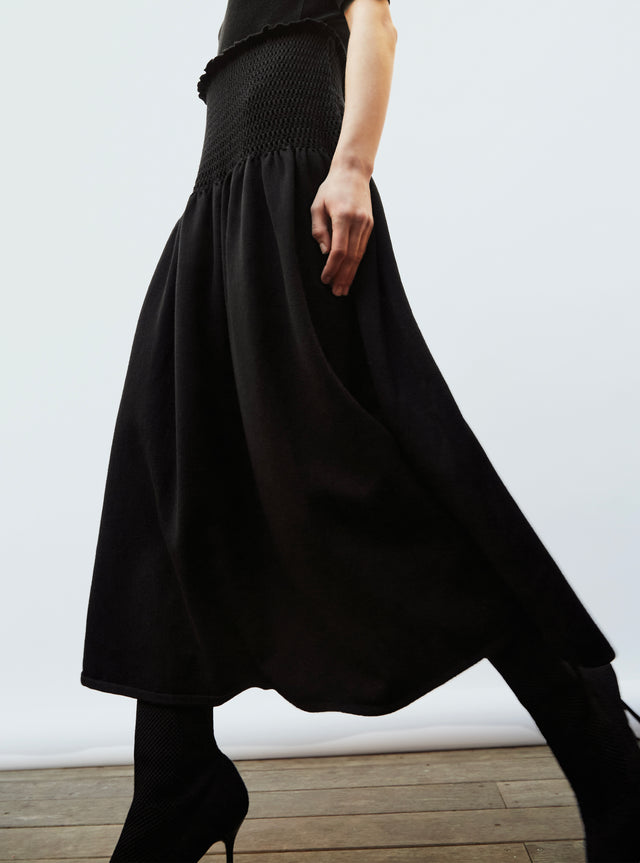 long skirt with smocked peplum - Image principale