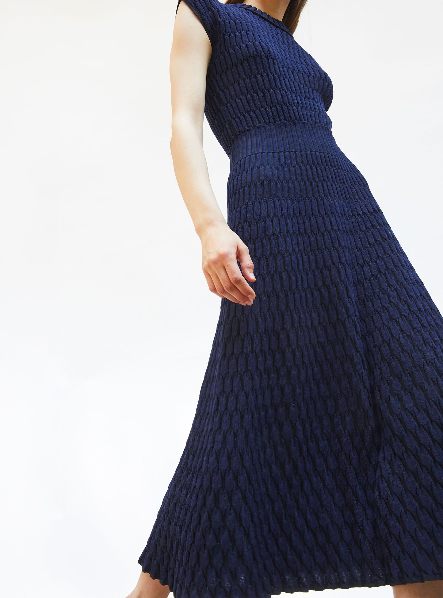 Robe longue en maille zellige - Vêtement de luxe femme