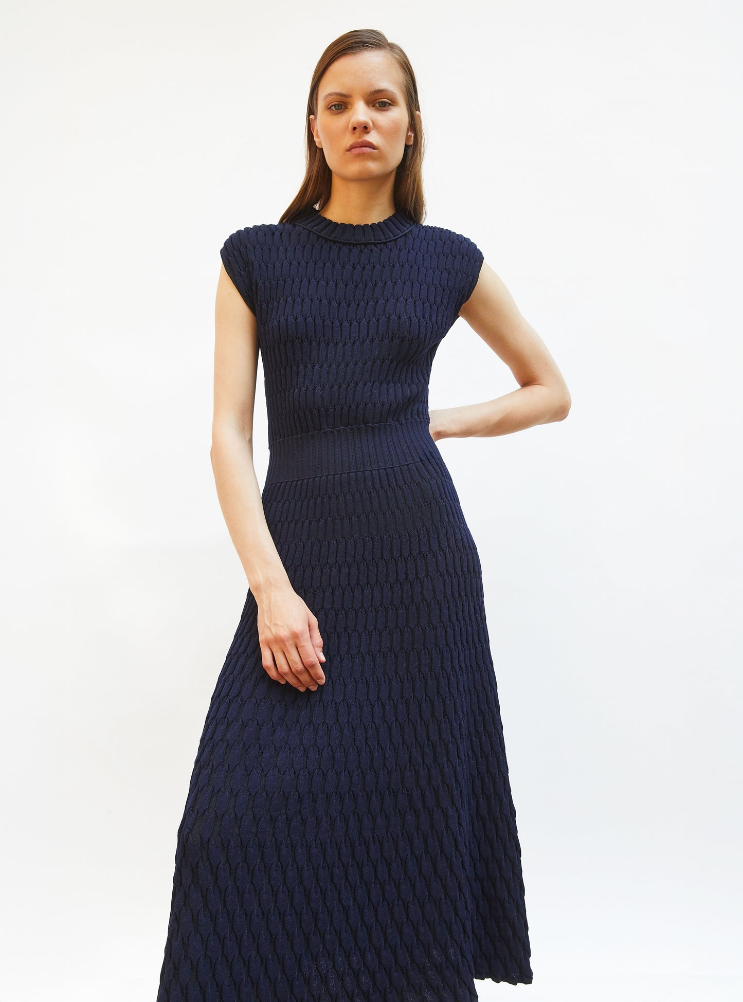 Robe longue en maille zellige - Vêtement de luxe femme