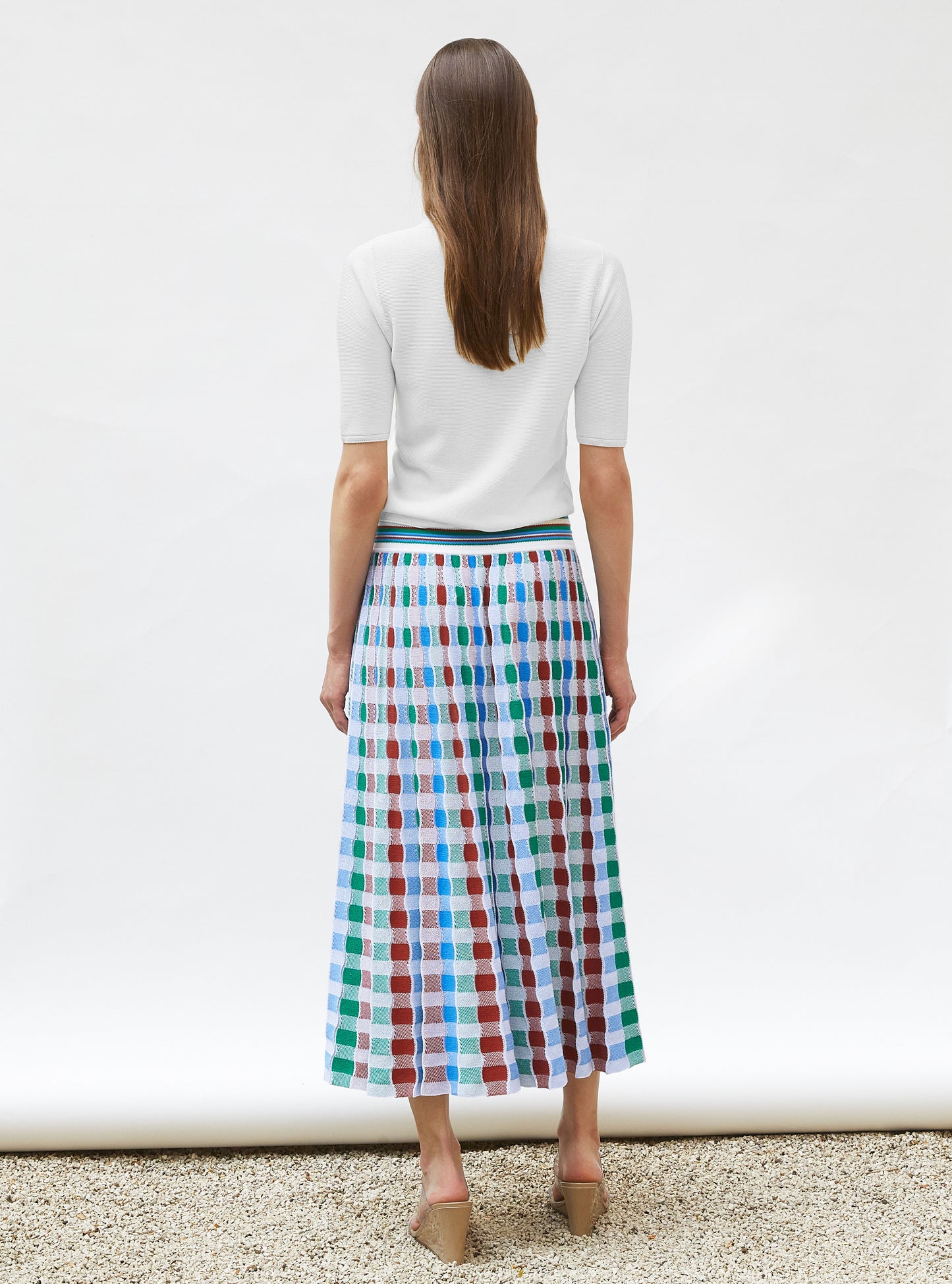 Top fin à manches coudes - Vêtement de luxe femme