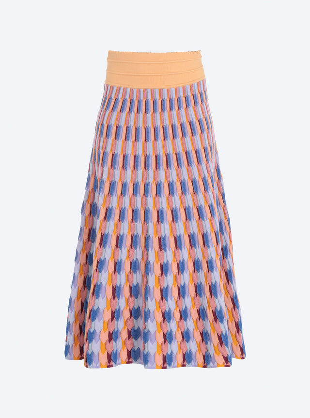 multicolored zellige knit skirt - Image principale