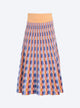 Multicolored zellige knit skirt