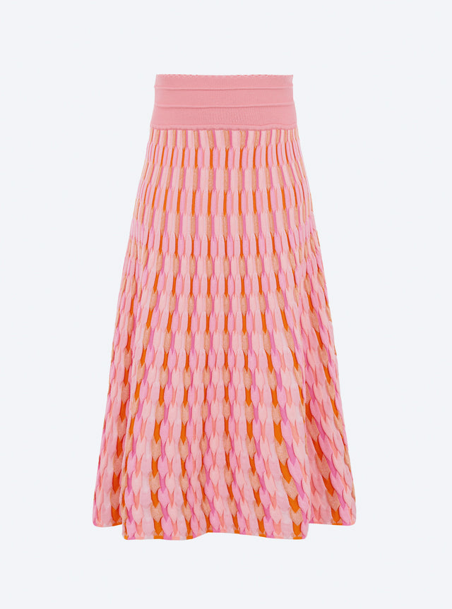 jupe longue maille zellige multicolore - Image principale
