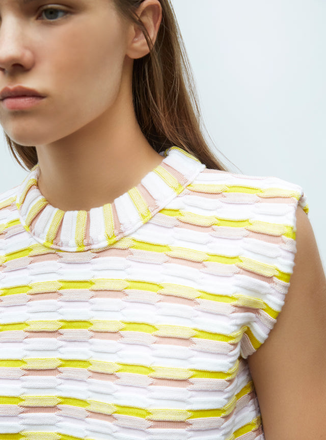 multicolored zellige knit top - Image principale