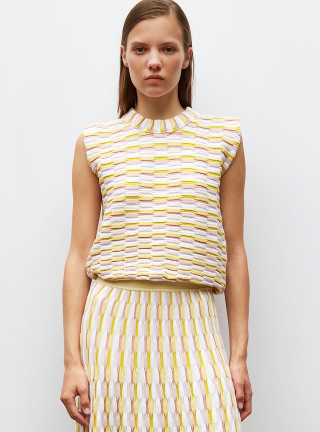 multicolored zellige knit top - Image principale