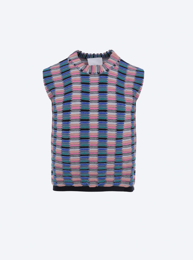 multicolored zellige knit top - Image principale