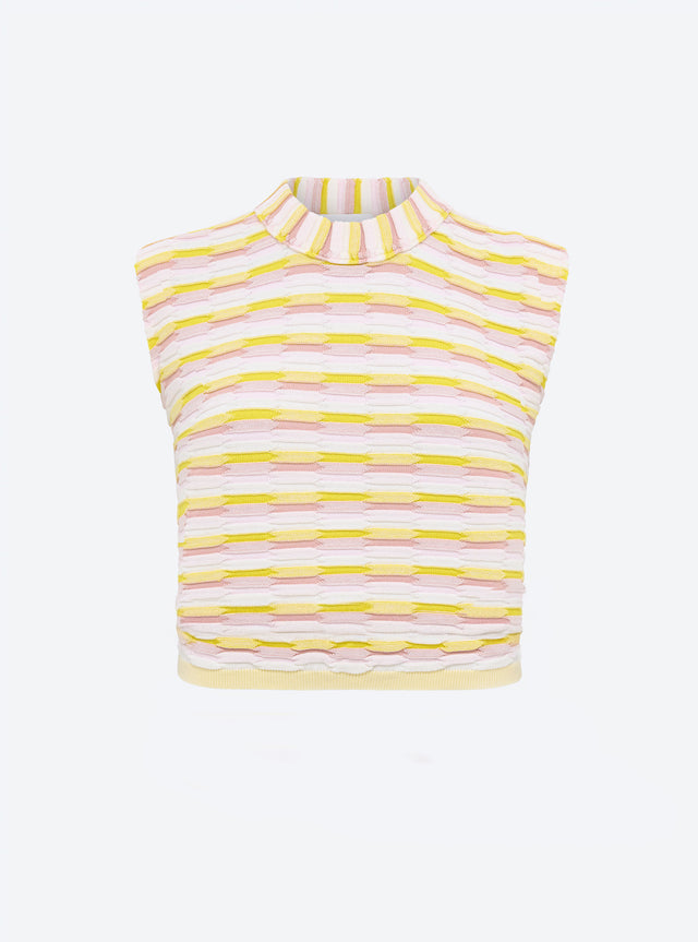 multicolored zellige knit top - Image principale