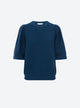 pleated elbow-length sleeved knit top