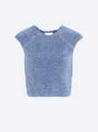 top en maille fourrure de coton