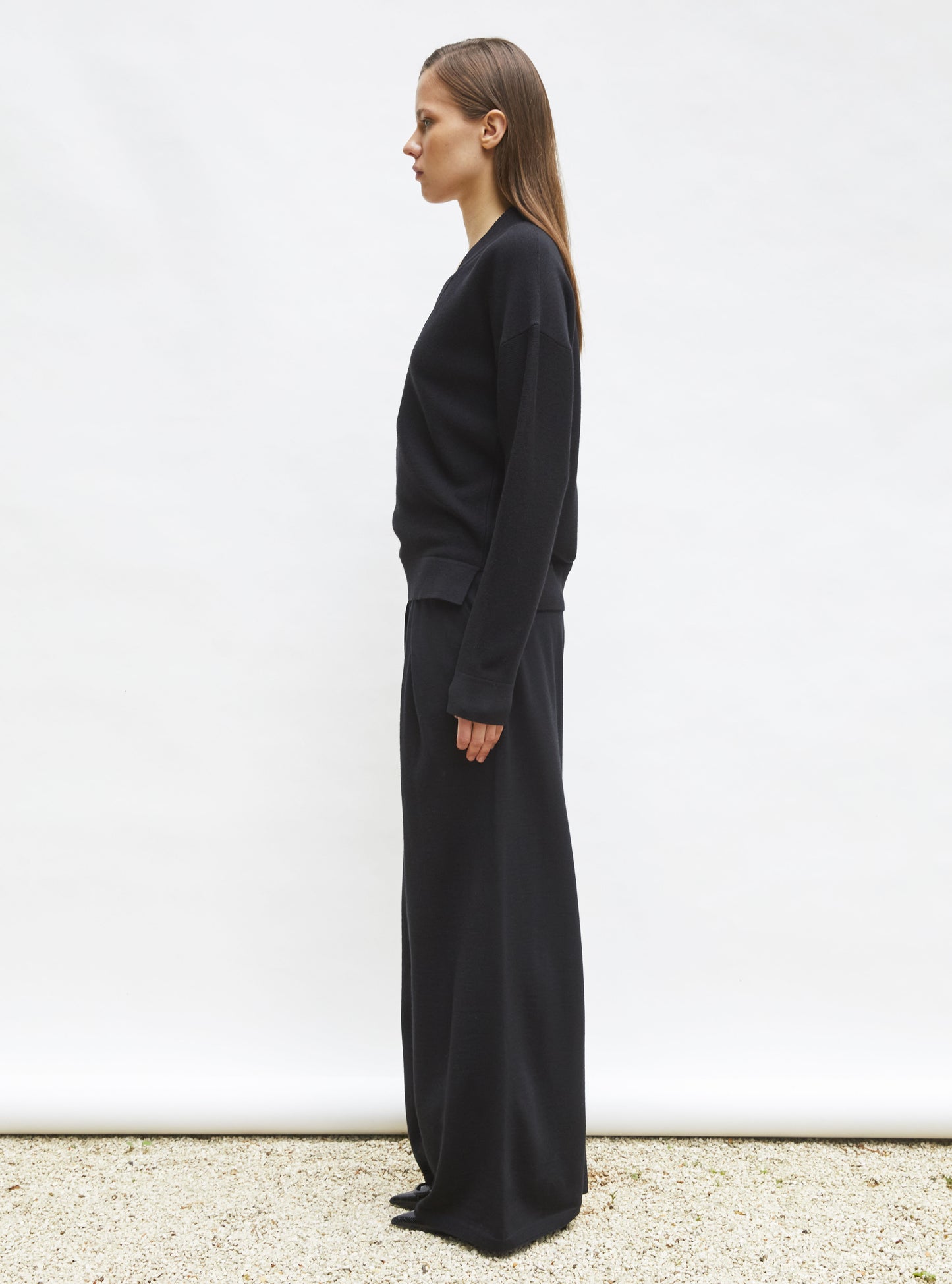Top en maille col v festonné - Vêtement de luxe femme