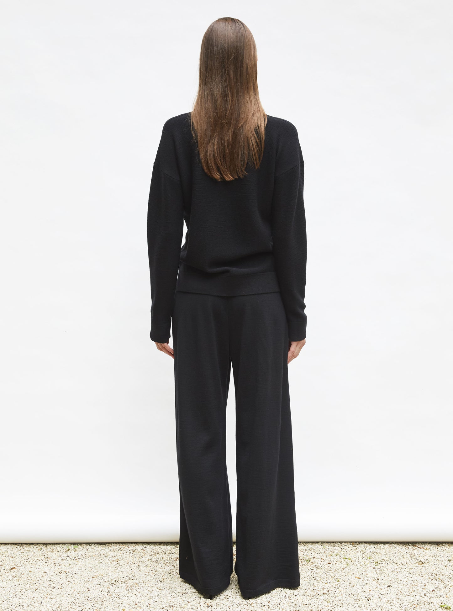 Top en maille col v festonné - Tops de luxe