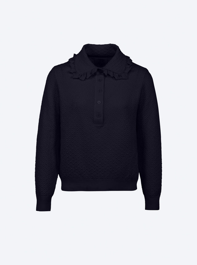 polo couture en maille damier - Image principale