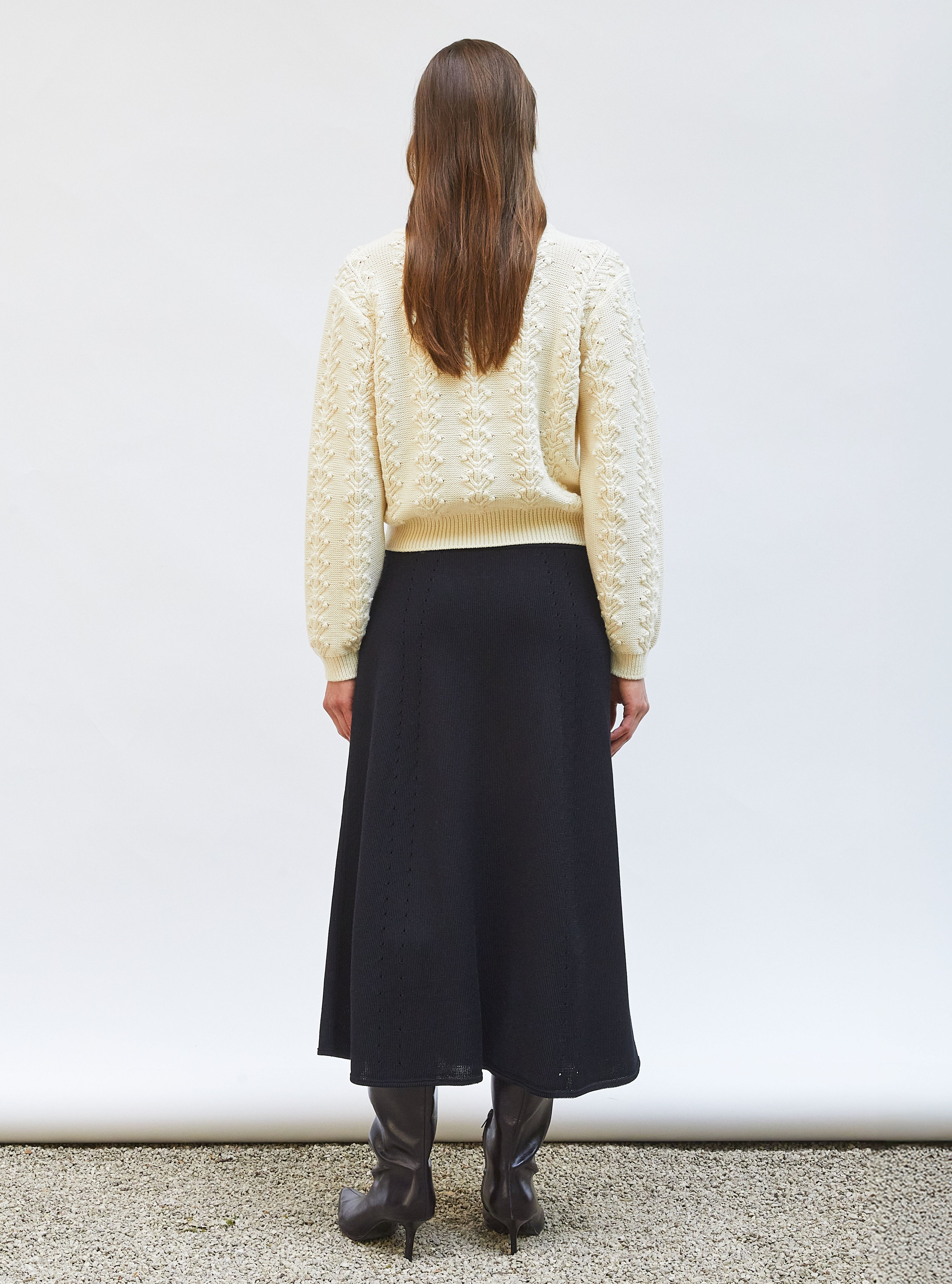 Jupe de luxe femme - Jupe fluide en jersey soyeux noir profond