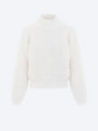 Pull en maille motif floral