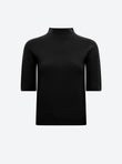Fine top with fitted, high collar